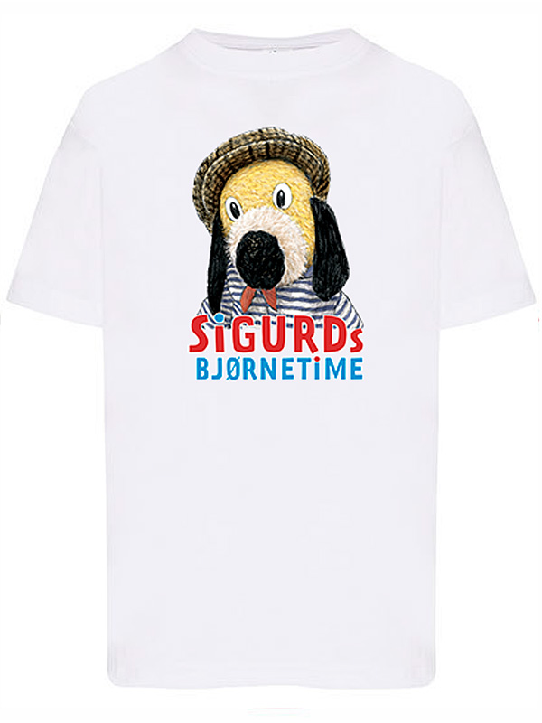 Sigurds t-shirt, bjørnetime, hvid øko-tex