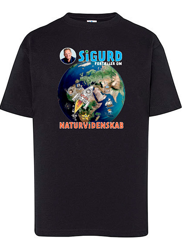 Sigurds t-shirt, naturvidenskab sort, øko-tex